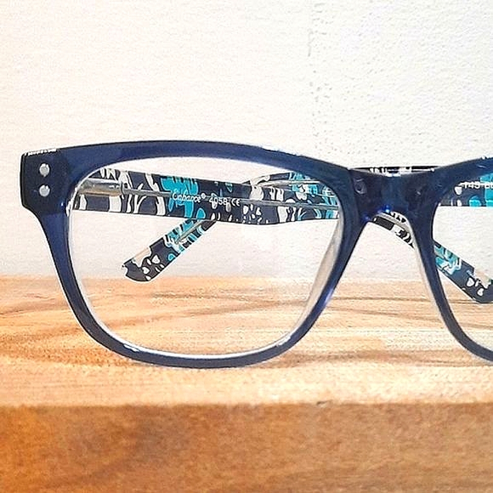 NEWprescription ready Eyeglass Frame, glasses, blue/multi 52 17 145 full rim